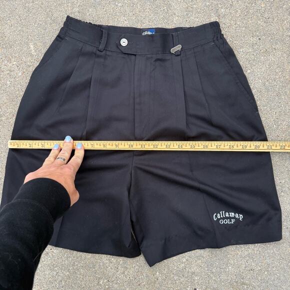 Vintage 90s Callaway Ladies Black High Rise Pleated Golf Shorts By Nordstrom 6 - Picture 10 of 12